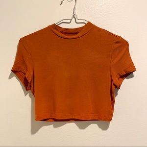 orange jersey crop top